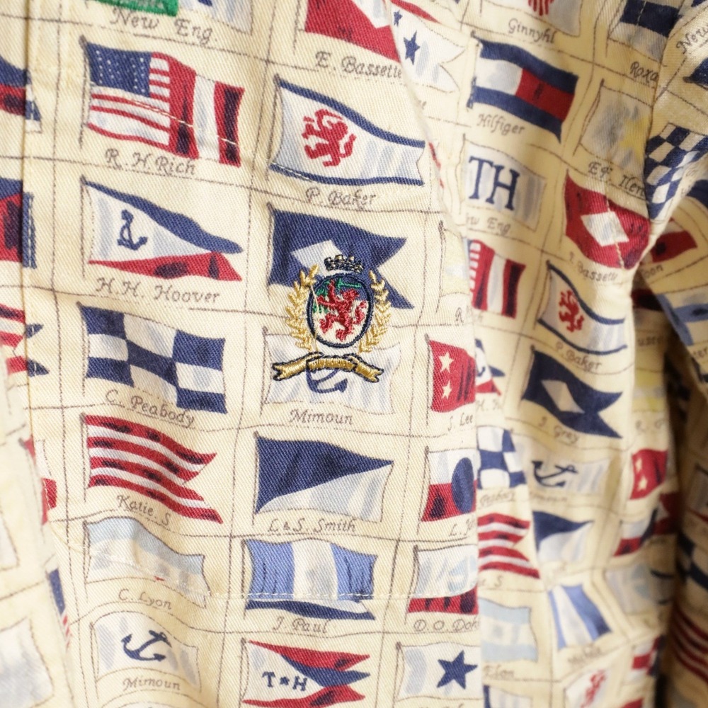 Tommy Hilfiger Nautical Flags Print Button Down Shirt Mens XL Long Sleeve Casual - Picture 3 of 5